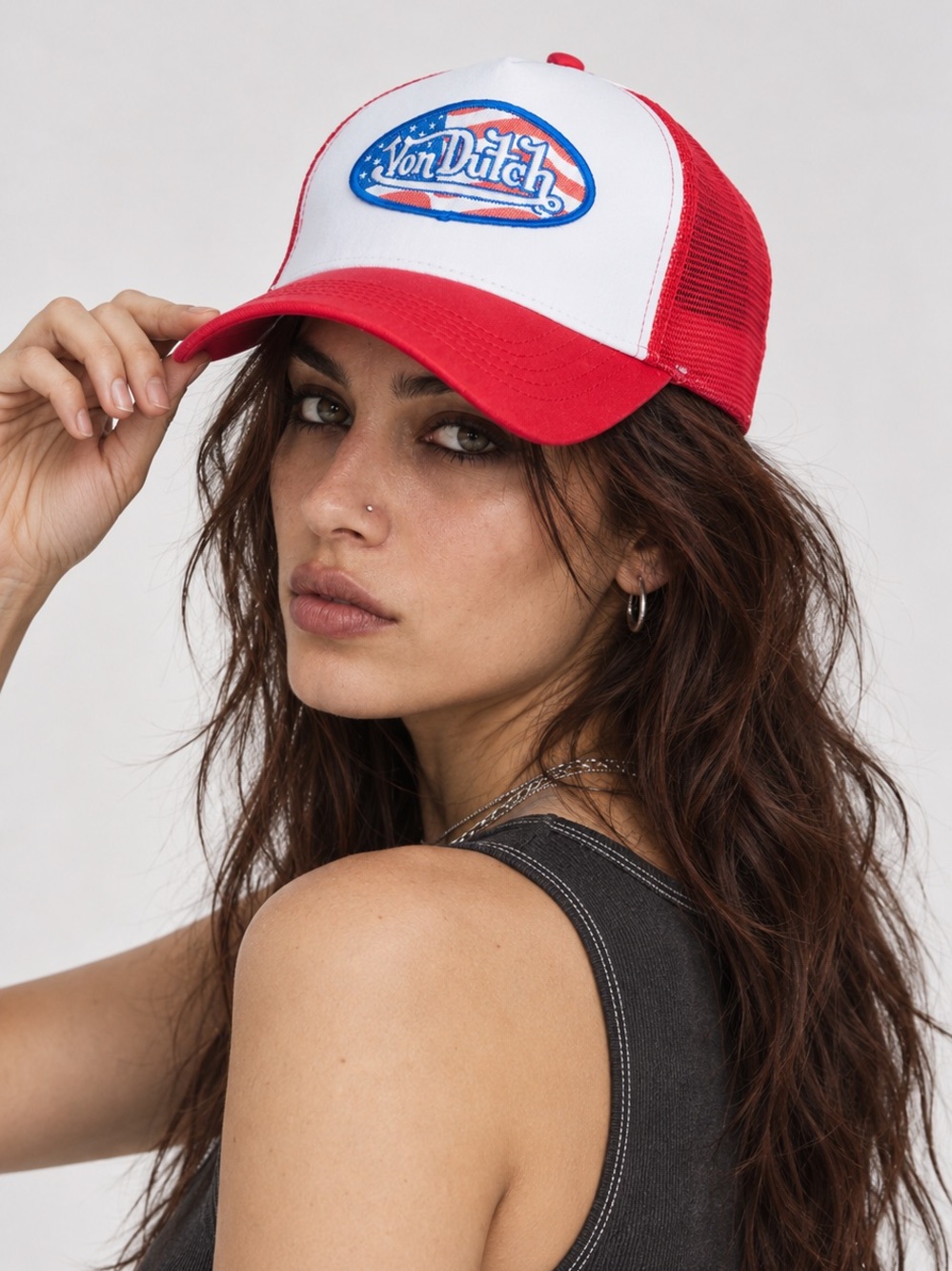 Von Dutch Stars and Stripes Red Trucker Hat